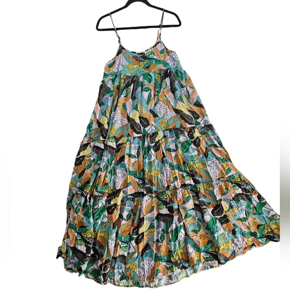 NATURAL LIFE Multicolor Tropical Print Maxi Dress - Green, Yellow & Pink - Picture 3 of 5